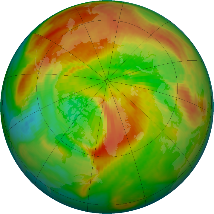 Arctic ozone map for 18 March 2000